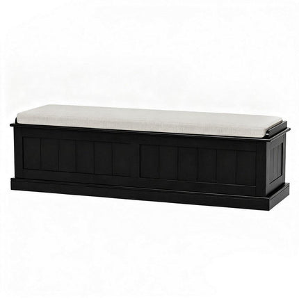 Artiss Storage Ottoman Blanket Box 140cm Fluted Black.