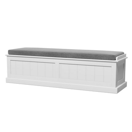 Artiss Storage Ottoman Blanket Box 140cm Fluted Grey.