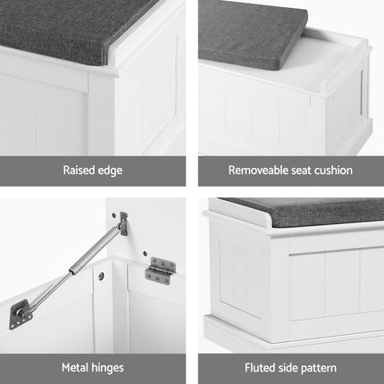 Artiss Storage Ottoman Blanket Box 140cm Fluted Grey.