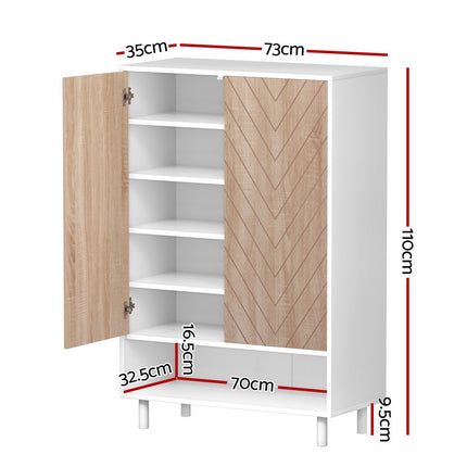 Artiss Shoe Rack Cabinet 24 Pairs 6-tier White.