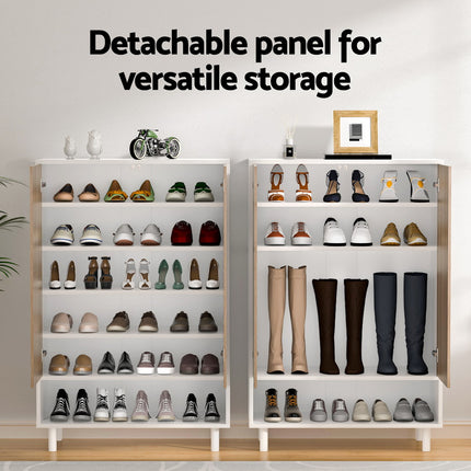 Artiss Shoe Rack Cabinet 24 Pairs 6-tier White.