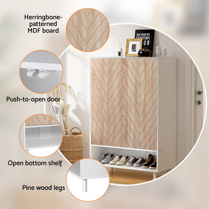Artiss Shoe Rack Cabinet 24 Pairs 6-tier White.