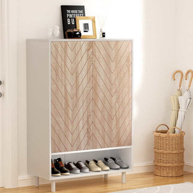 Artiss Shoe Rack Cabinet 24 Pairs 6-tier White.