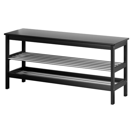 Artiss Shoe Rack Cabinet Bamboo Bench 10 Paris White.
