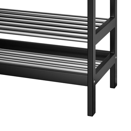 Artiss Shoe Rack Cabinet Bamboo Bench 10 Paris White.