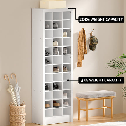 Artiss Shoe Rack 12-tier 36 Pairs Storage White.