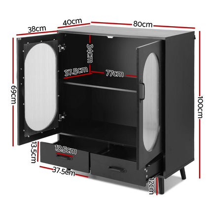 Artiss Buffet Sideboard Double Doors - Black.