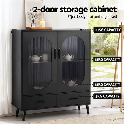 Artiss Buffet Sideboard Double Doors - Black.
