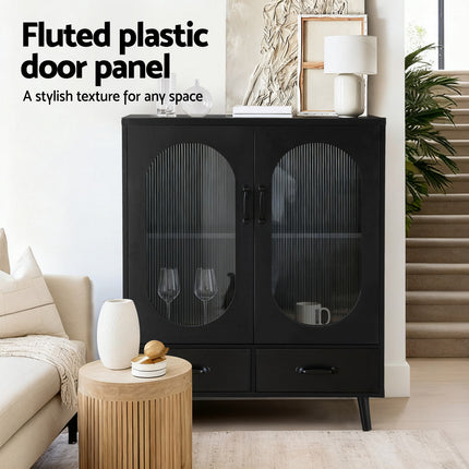 Artiss Buffet Sideboard Double Doors - Black.