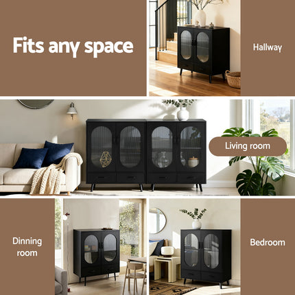 Artiss Buffet Sideboard Double Doors - Black.