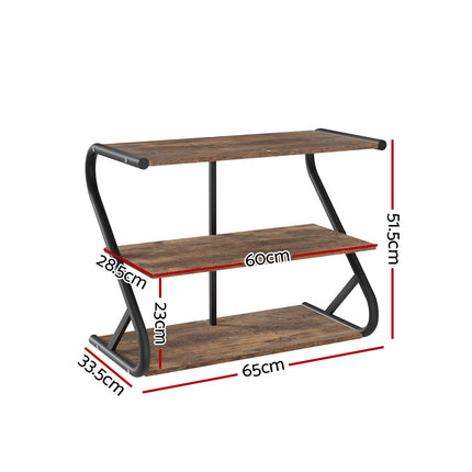 Artiss Shoe Rack Cabinet Shoe Storage Stand 3 Tiers Black.