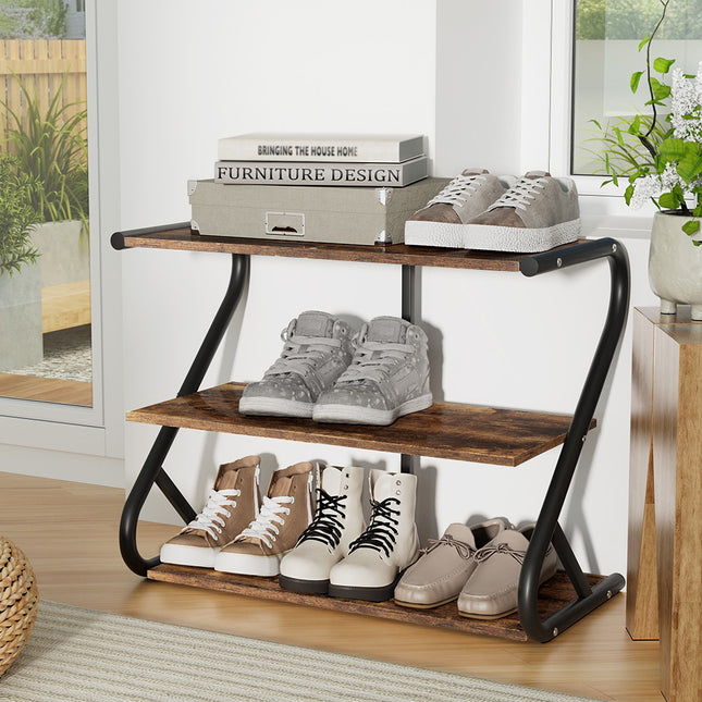Artiss Shoe Rack Cabinet Shoe Storage Stand 3 Tiers Black.