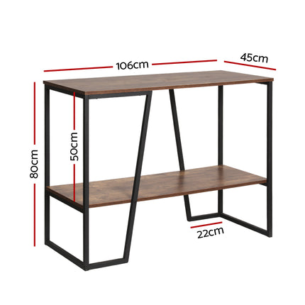 Artiss Console Table 106CM 2-tier Walnut Cora.