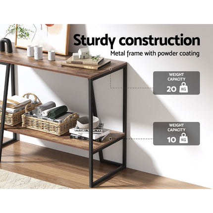 Artiss Console Table 106CM 2-tier Walnut Cora.