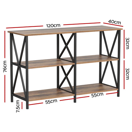 Artiss Console Table 120CM 3-tier Walnut Xiah.