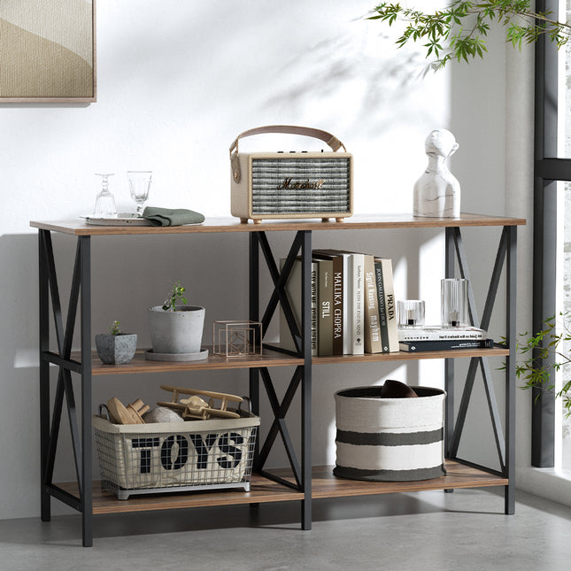Artiss Console Table 120CM 3-tier Walnut Xiah.