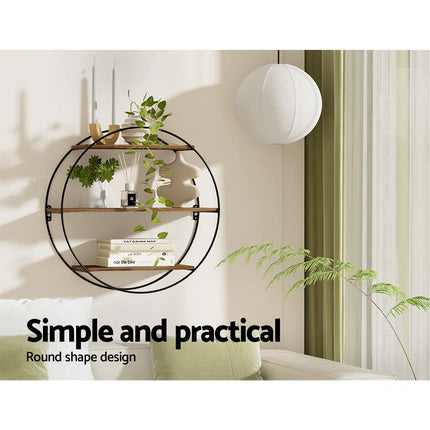 Artiss Floating Wall Shelf Round 3-Tier.