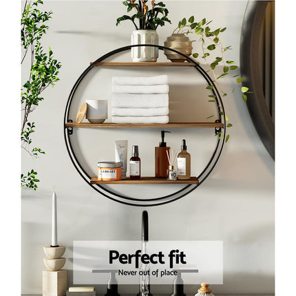 Artiss Floating Wall Shelf Round 3-Tier.