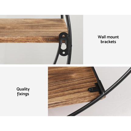 Artiss Floating Wall Shelf Round 3-Tier.