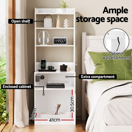 Artiss Bedside Table Nightstand Charging Station.
