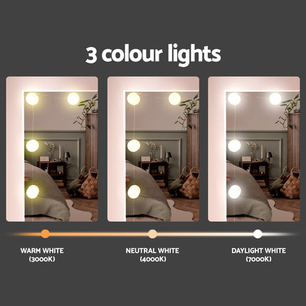 Artiss Dressing Table Set Stool 10 Led Bulbs White Debbie.