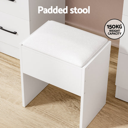 Artiss Dressing Table Set Stool 10 Led Bulbs White Debbie.