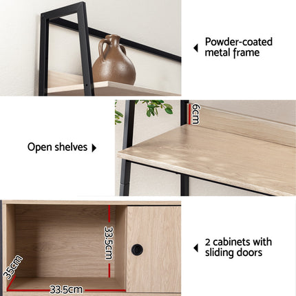 Artiss Bookshelf 5 Tier Cube Cabinet MIRA Oak.