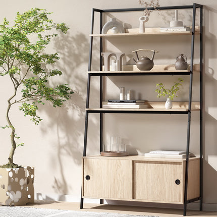 Artiss Bookshelf 5 Tier Cube Cabinet MIRA Oak.