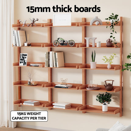 Artiss Bookshelf Floating Shelf  CAPIZ Oak.