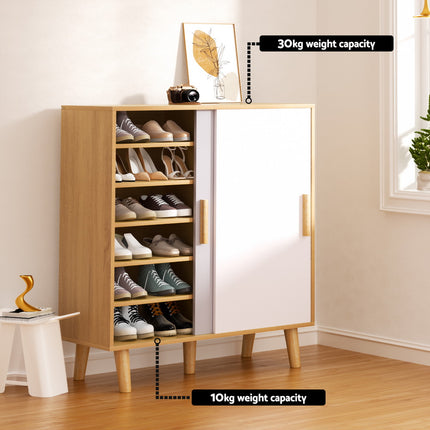 Artiss Shoe Cabinet 30 Pairs Sliding Doors.