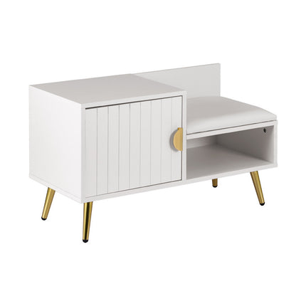 Artiss Shoe Rack Cabinet Bench 6 Pairs White.