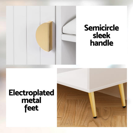 Artiss Shoe Rack Cabinet Bench 6 Pairs White.