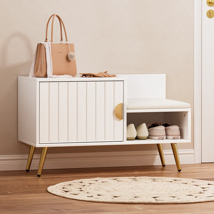 Artiss Shoe Rack Cabinet Bench 6 Pairs White.