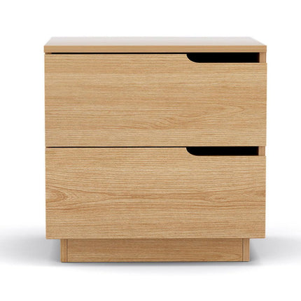 Artiss Bedside Table 2 Drawers Nightstand Pine.
