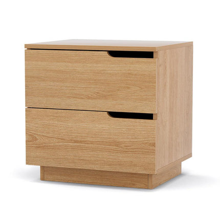 Artiss Bedside Table 2 Drawers Nightstand Pine.
