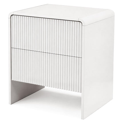 Artiss Bedside Table 2 Drawers - Beige.