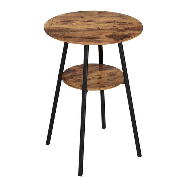 Artiss Industrial Bar Table with 2-Tier Organizer Weather-Resistant MDF Top Steel Frame.