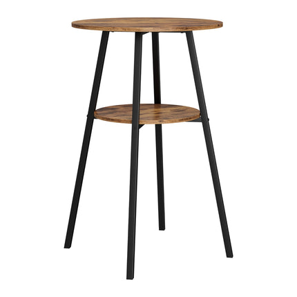Artiss Industrial Bar Table with 2-Tier Organizer Weather-Resistant MDF Top Steel Frame.
