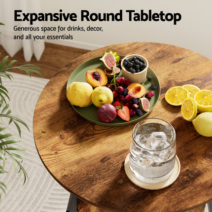 Artiss Industrial Bar Table with 2-Tier Organizer Weather-Resistant MDF Top Steel Frame.