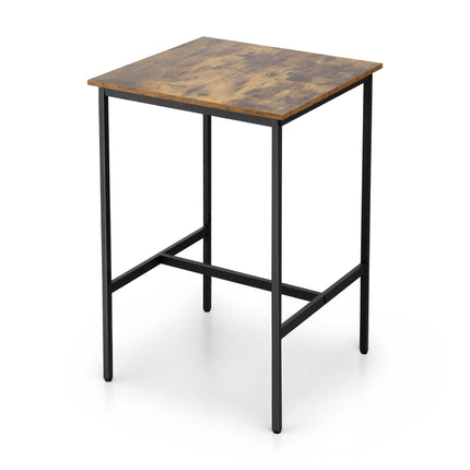 Artiss Bar Table Counter Kitchen Dining Desk Pub 60x92cm Vintage Metal Walnut.