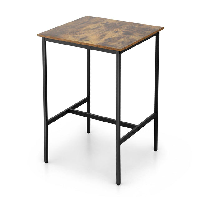 Artiss Bar Table Counter Kitchen Dining Desk Pub 60x92cm Vintage Metal Walnut.