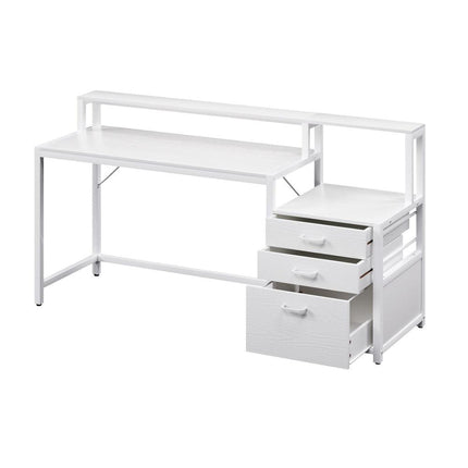 Artiss Computer Desk Home Office Study Table Desks w/Drawers Open Shelf White 160CM.