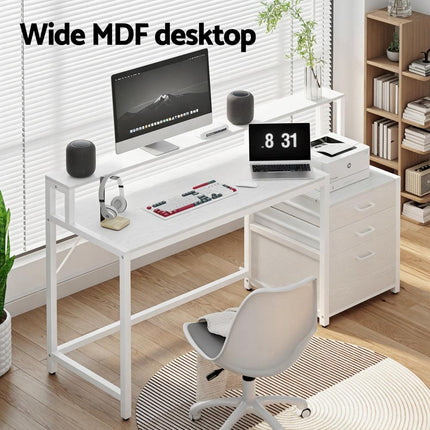 Artiss Computer Desk Home Office Study Table Desks w/Drawers Open Shelf White 160CM.
