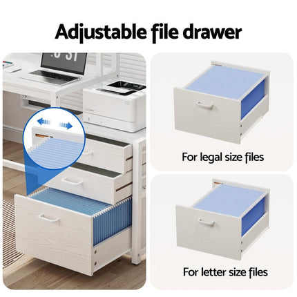 Artiss Computer Desk Home Office Study Table Desks w/Drawers Open Shelf White 160CM.