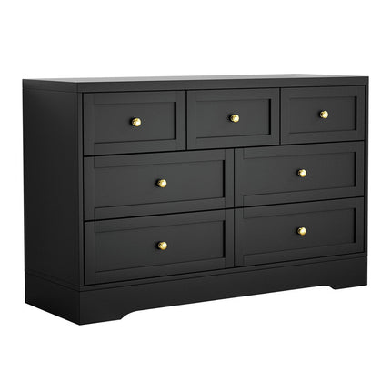 Artiss 7 Chest of Drawers Dresser Table Black.