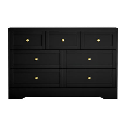Artiss 7 Chest of Drawers Dresser Table Black.