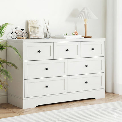 Artiss 7 Chest of Drawers Dresser Table White.