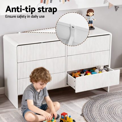 Artiss 6 Chest of Drawers Dresser Cabinet Beige.