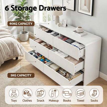 Artiss 6 Chest of Drawers Dresser Cabinet Beige.