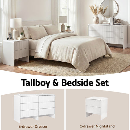 Artiss 6 Chest of Drawers Dresser Cabinet Beige.